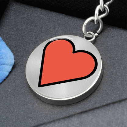 Red Heart Silver Keychain