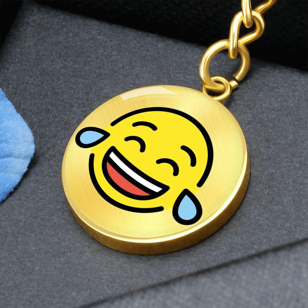 Face with Tears of Joy Gold Key Chain