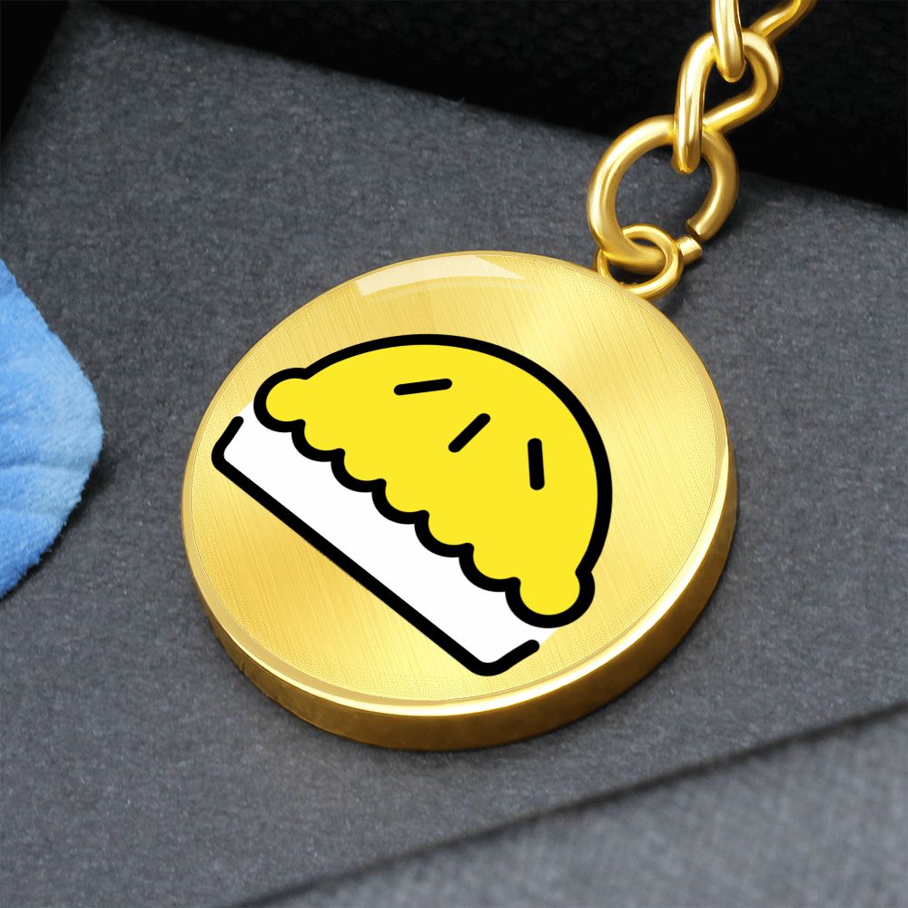 Pie Moji Circle Gold Keychain