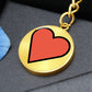 Red Heart Gold Keychain