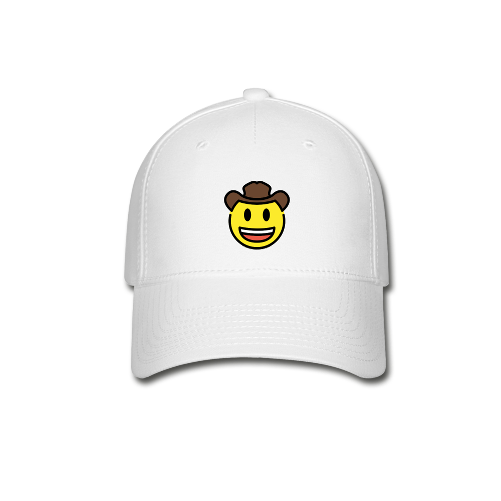 Cowboy Hat  Face Moji Baseball Cap - Emoji.Express - white