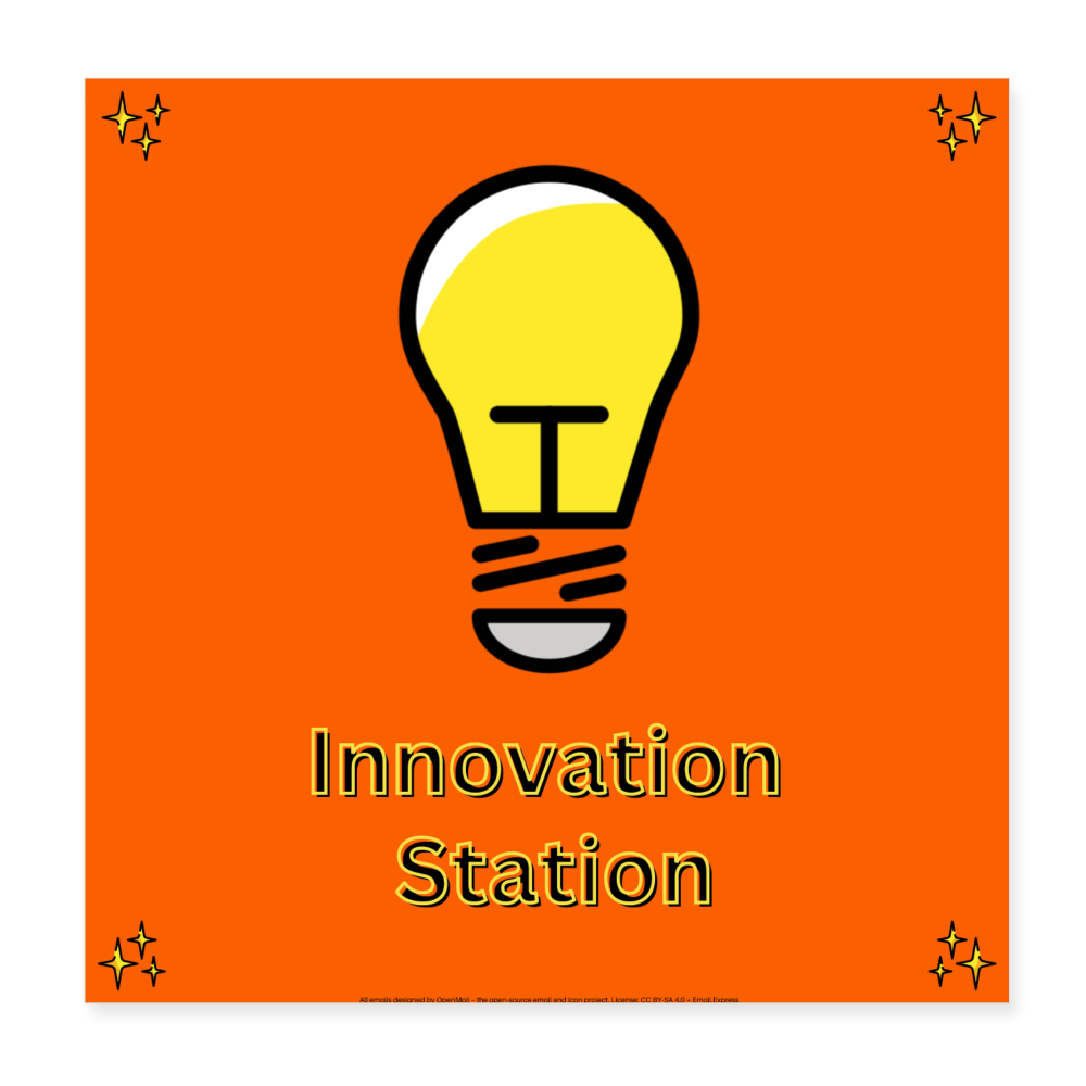 Emoji Expression: Innovation Station + Lightbulb Moji Wall Art  8x8 Poster - Emoji.Express - white