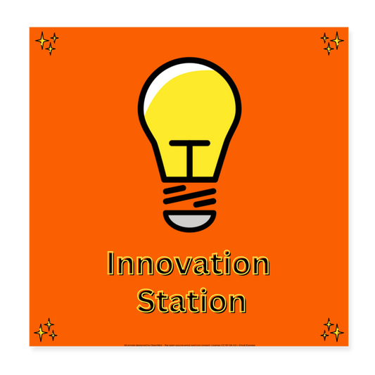 Emoji Expression: Innovation Station + Lightbulb Moji Wall Art  8x8 Poster - Emoji.Express - white