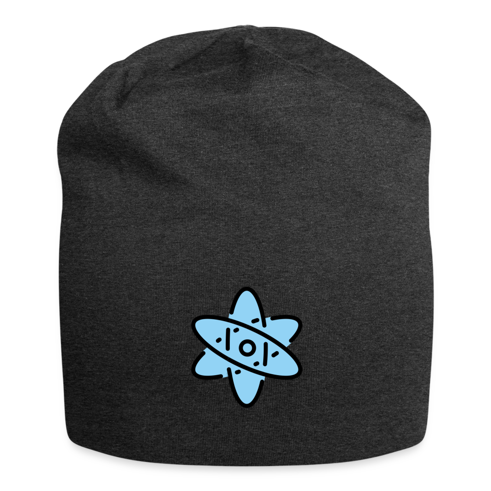 Customizable Atom Symbol Moji Jersey Beanie - Emoji.Express - charcoal grey
