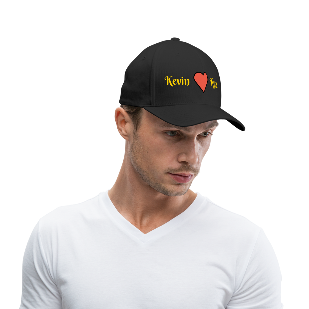 Customizable Red Heart Baseball Cap - Emoji.Express - black