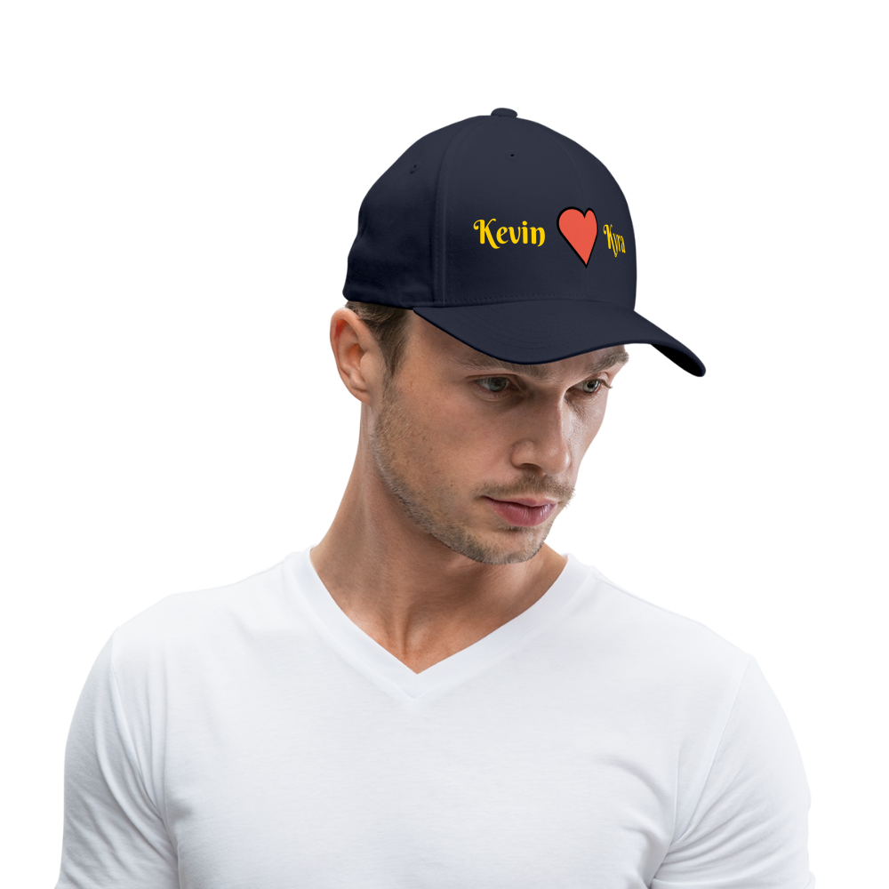 Customizable Red Heart Baseball Cap - Emoji.Express - navy