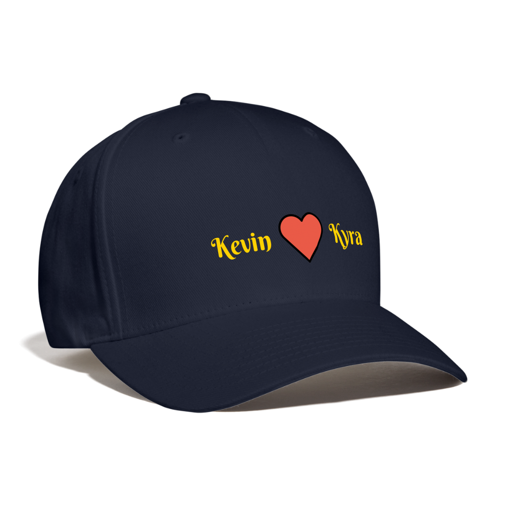 Customizable Red Heart Baseball Cap - Emoji.Express - navy