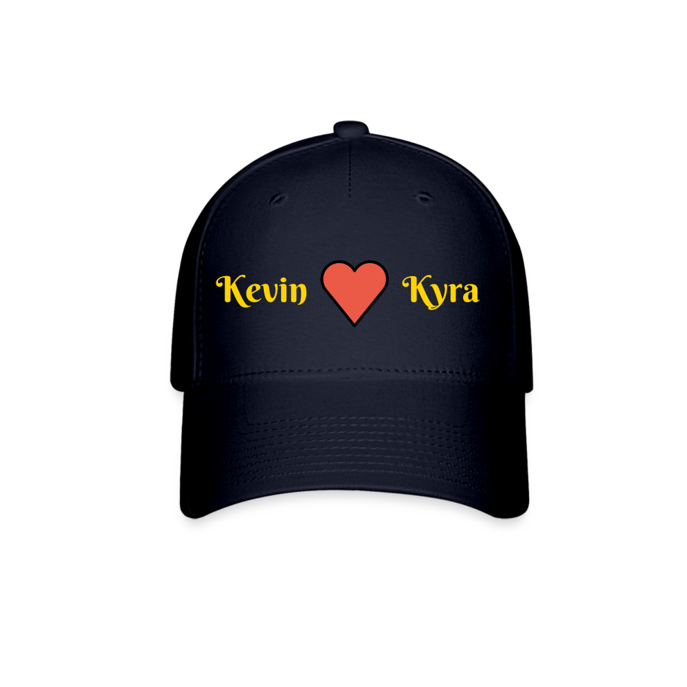 Customizable Red Heart Baseball Cap - Emoji.Express - navy