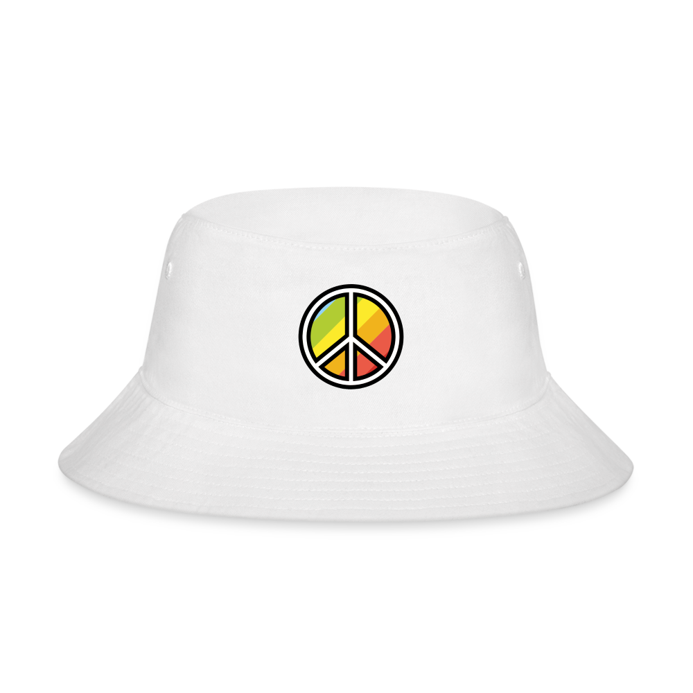 Customizable Peace Symbol Moji Bucket Hat - Emoji.Express - white