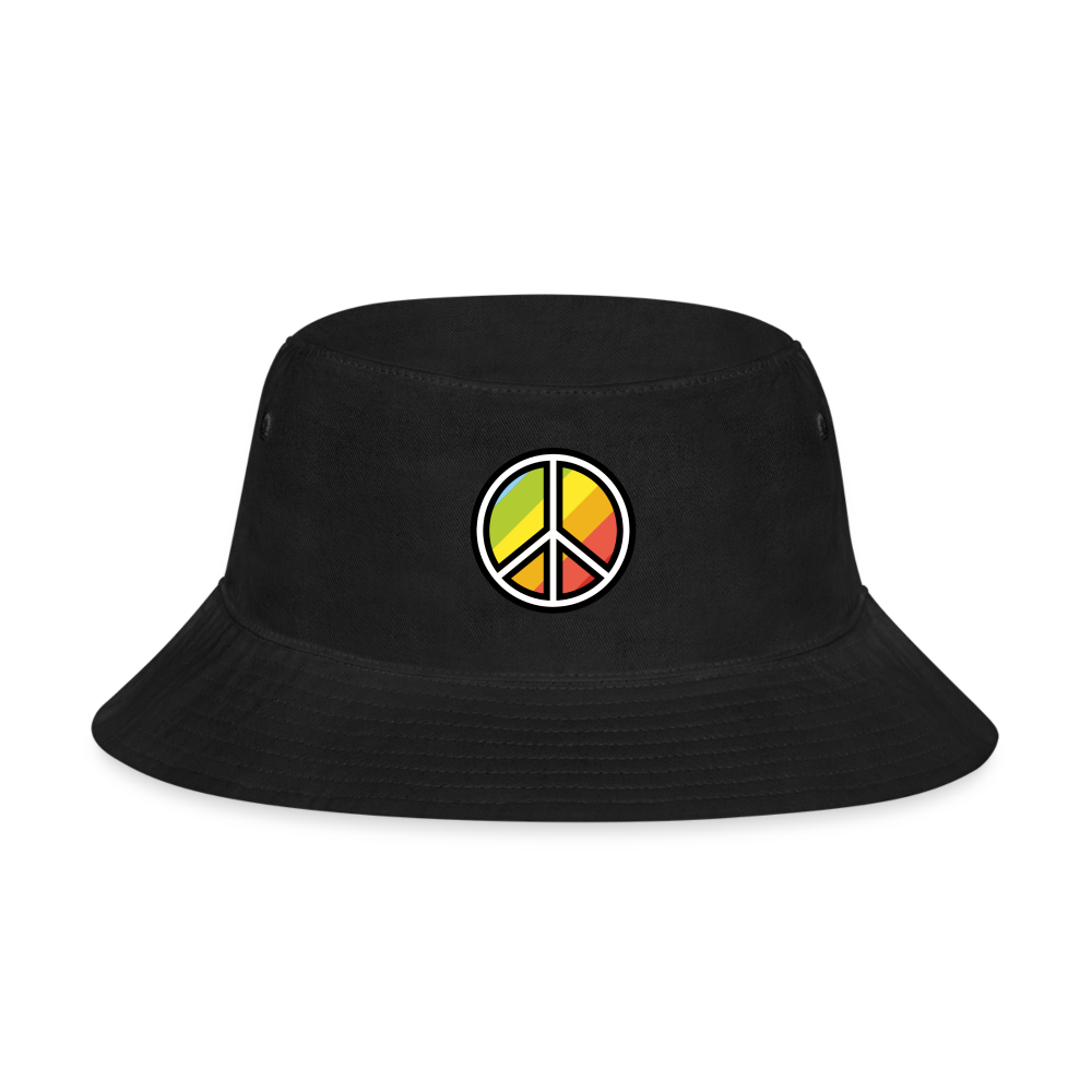 Customizable Peace Symbol Moji Bucket Hat - Emoji.Express - black