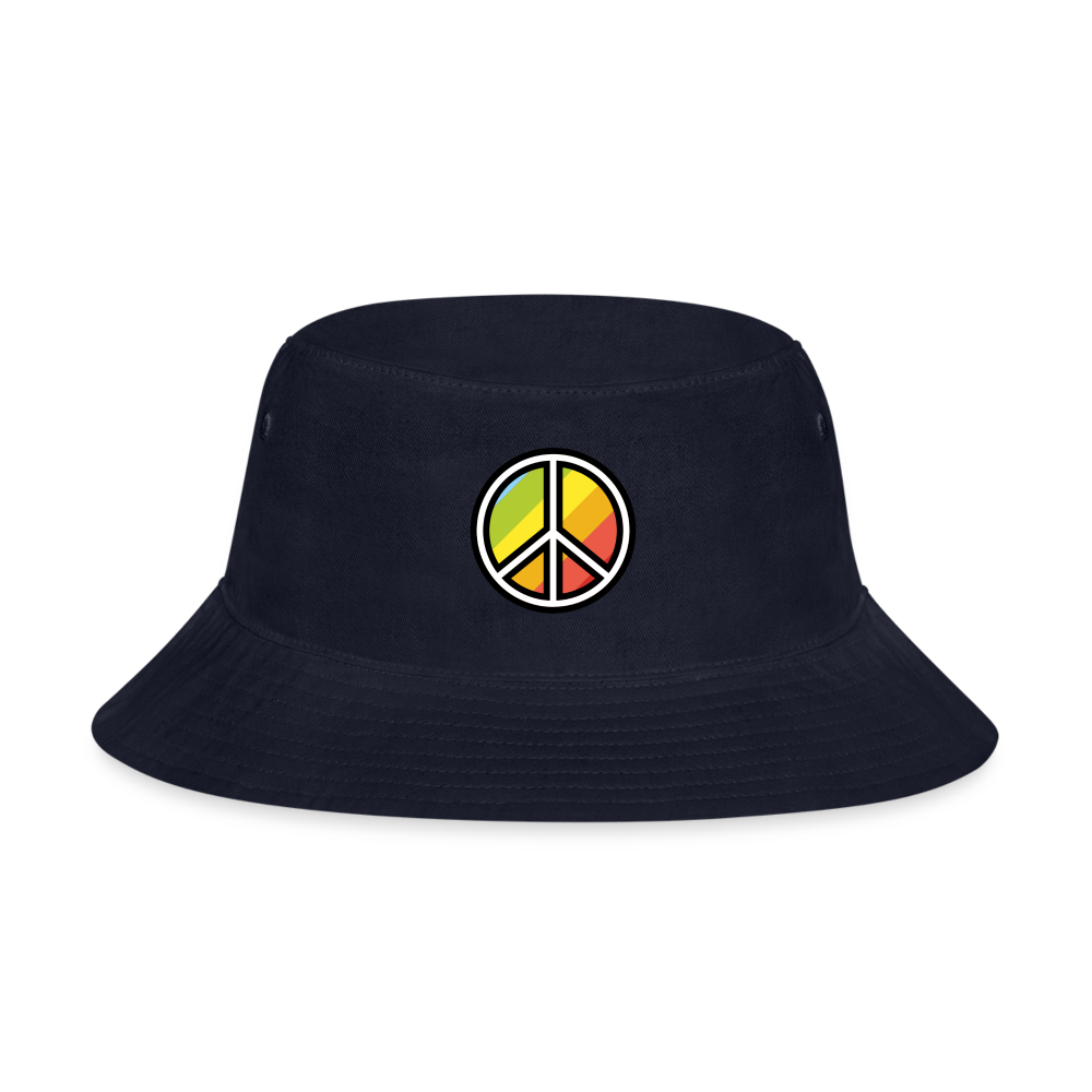 Customizable Peace Symbol Moji Bucket Hat - Emoji.Express - navy