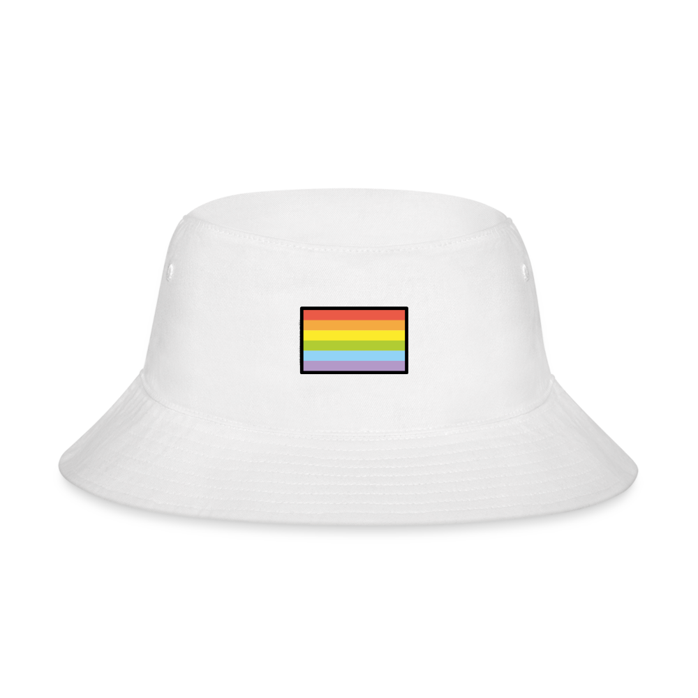 Customizable Rainbow Flag Moji Bucket Hat - Emoji.Express - white