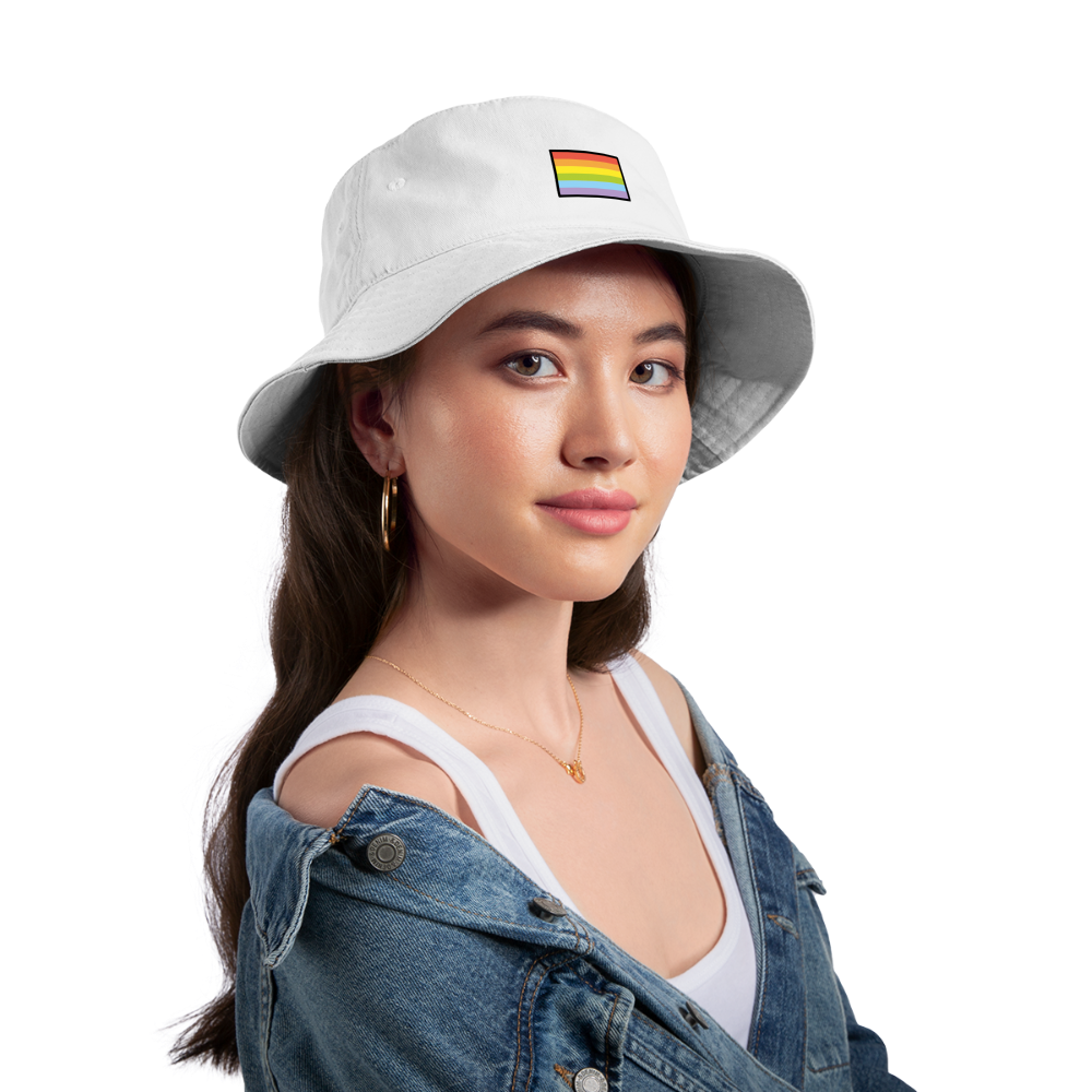 Customizable Rainbow Flag Moji Bucket Hat - Emoji.Express - white