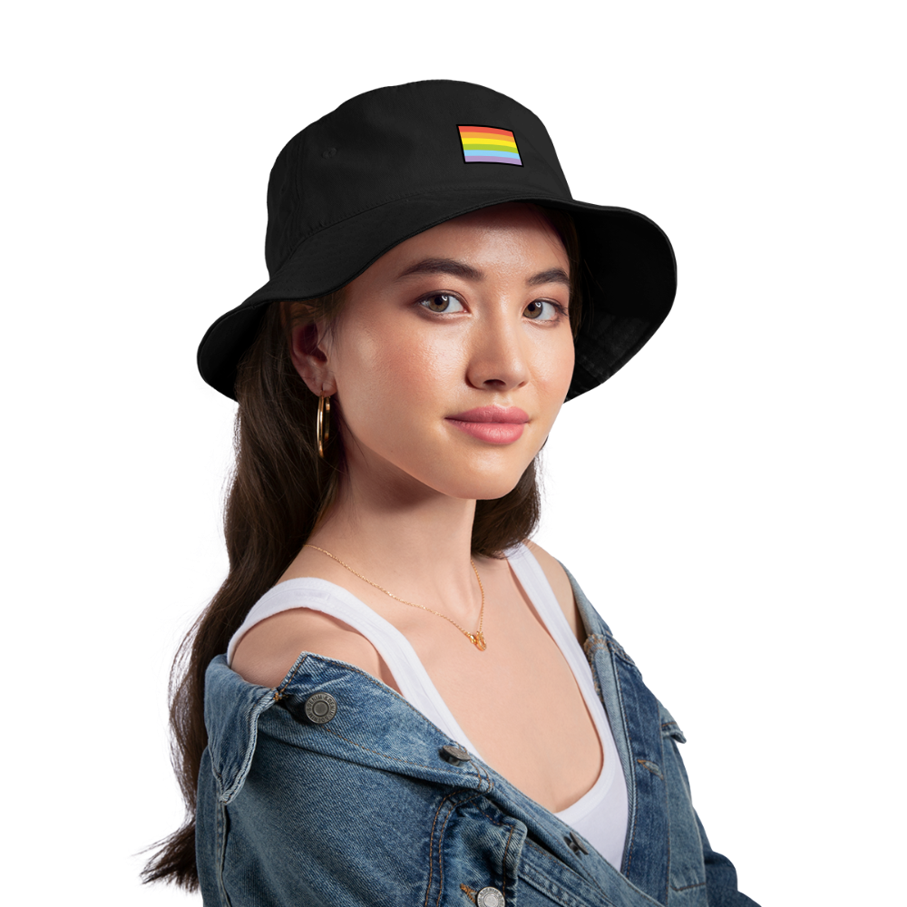 Customizable Rainbow Flag Moji Bucket Hat - Emoji.Express - black