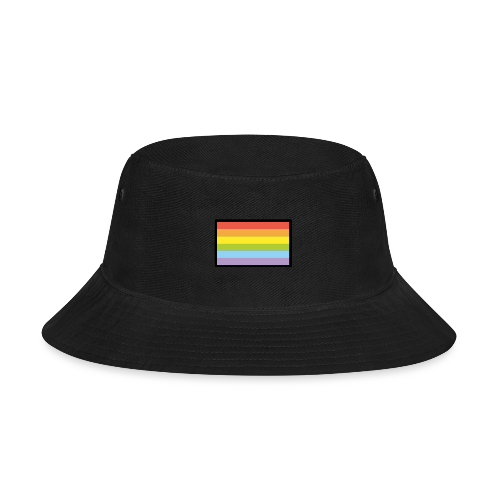 Customizable Rainbow Flag Moji Bucket Hat - Emoji.Express - black