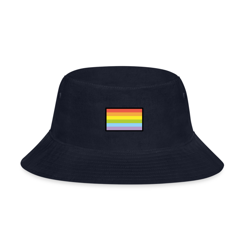 Customizable Rainbow Flag Moji Bucket Hat - Emoji.Express - navy