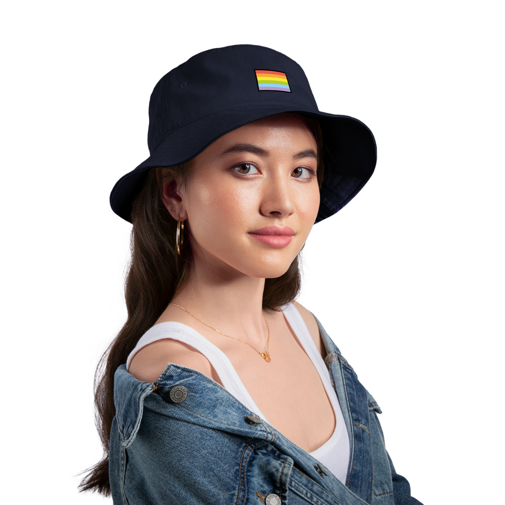 Customizable Rainbow Flag Moji Bucket Hat - Emoji.Express - navy