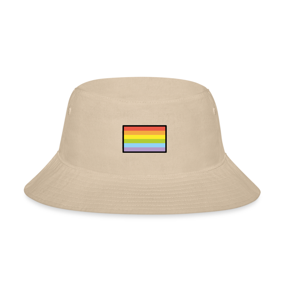 Customizable Rainbow Flag Moji Bucket Hat - Emoji.Express - cream