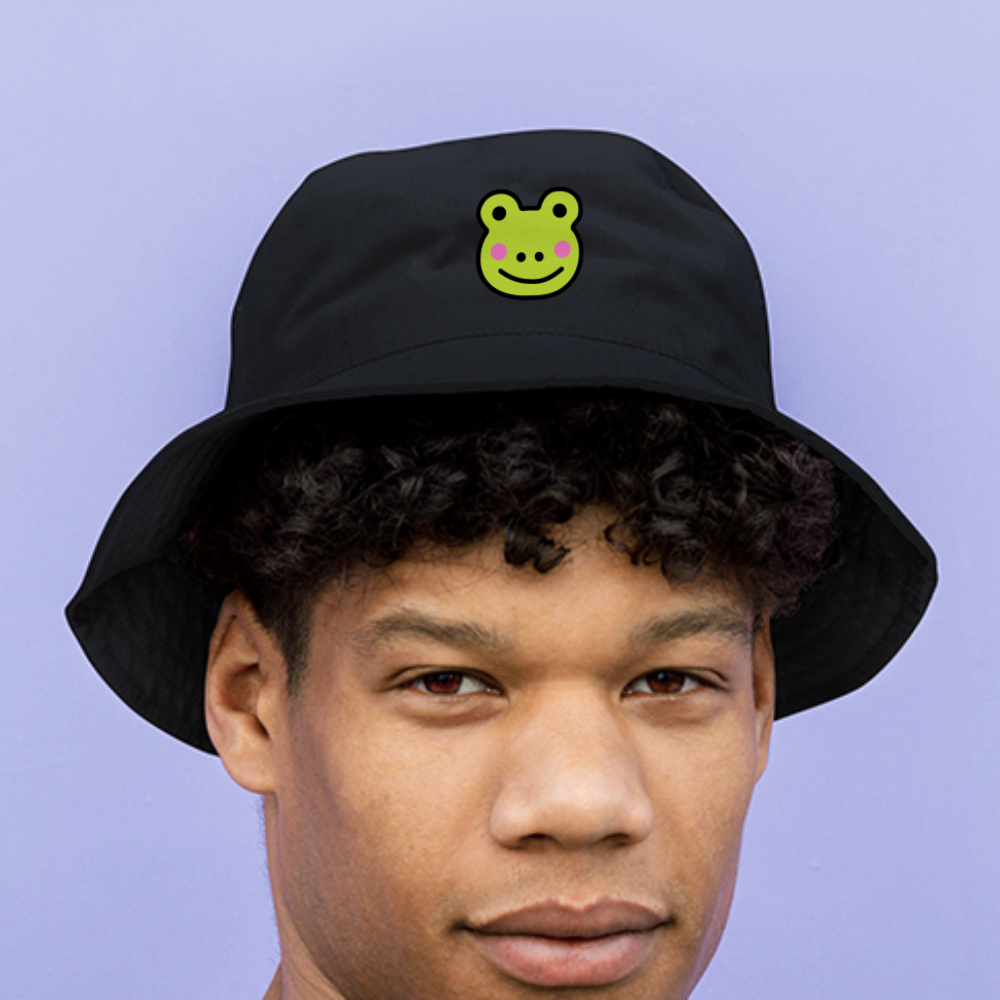 Customizable Sachi-chan Emoji Expression Character Moji Bucket Hat - Emoji.Express - black