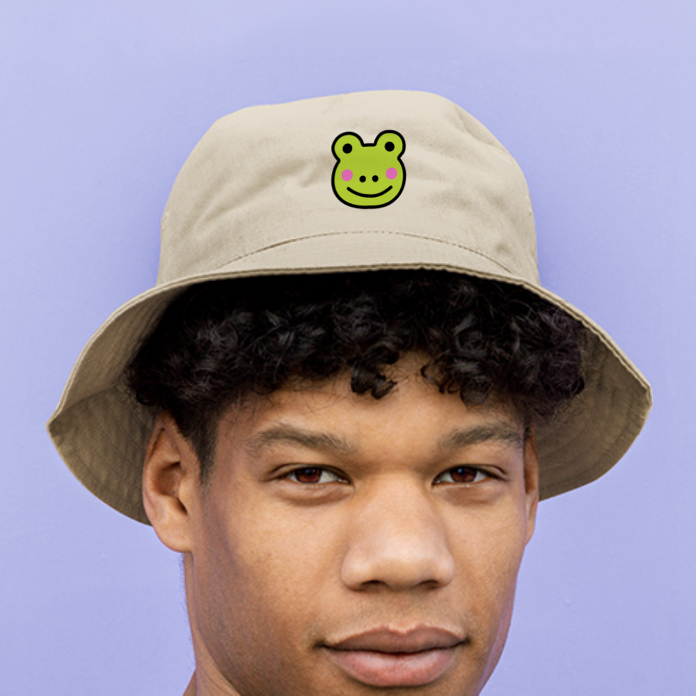 Customizable Sachi-chan Emoji Expression Character Moji Bucket Hat - Emoji.Express - cream