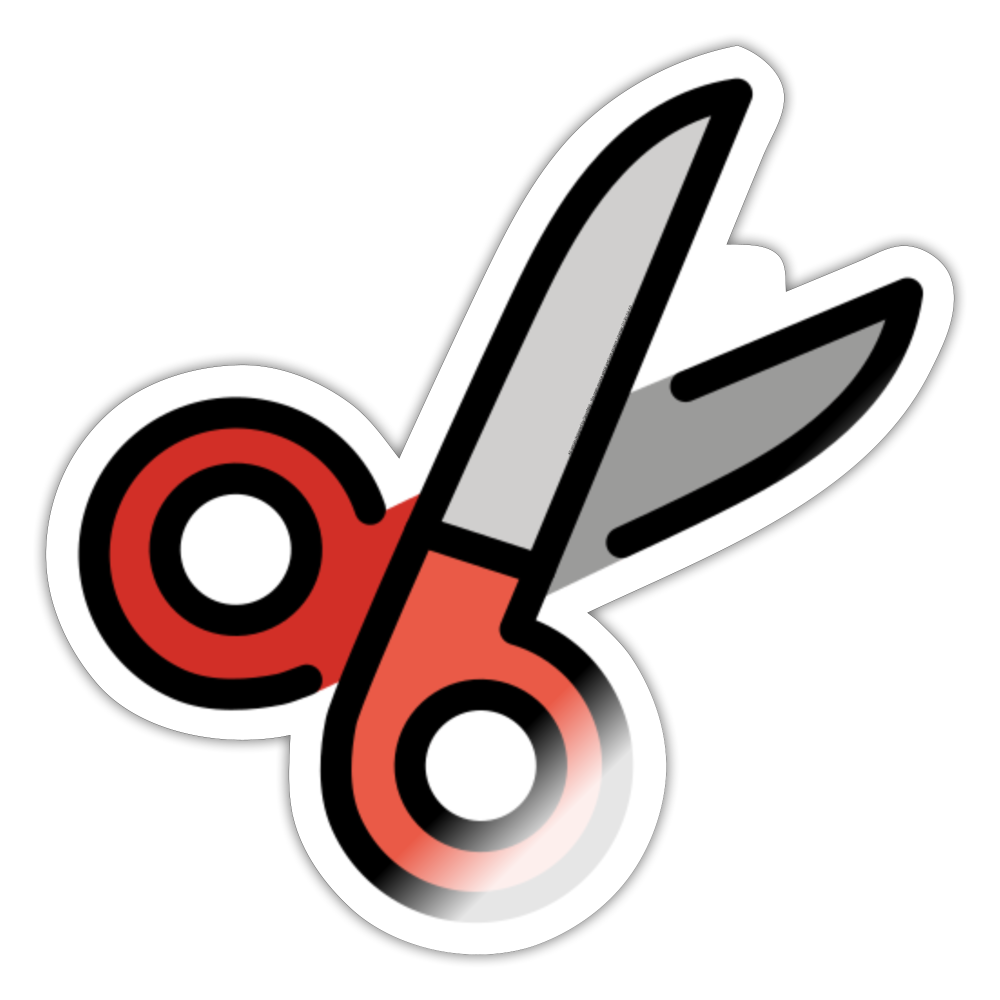 Scissors Moji Sticker - Emoji.Express - white glossy