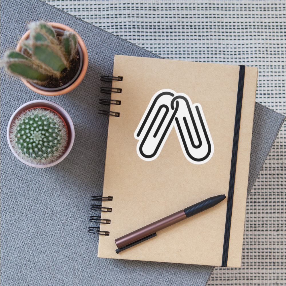 Linked Paperclips Moji Sticker - Emoji.Express - white matte