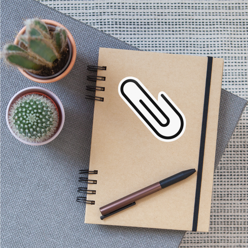 Paperclip Moji Sticker - Emoji.Express - white glossy