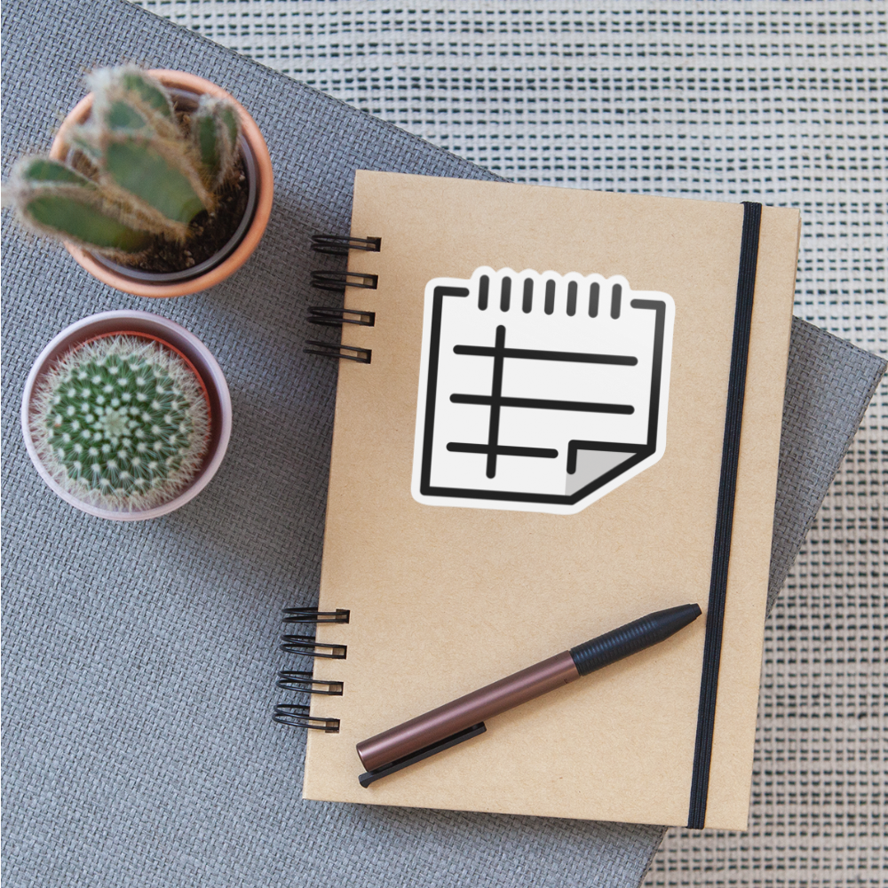 Spiral Notepad Moji Sticker - Emoji.Express - white matte