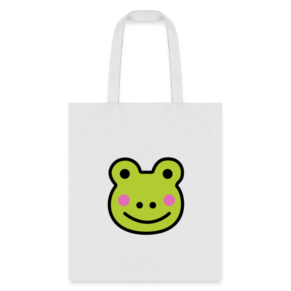 Customizable Sachi-chan Emoji Expression Character Moji L Canvas Tote Bag (15x14)- Emoji.Express - white