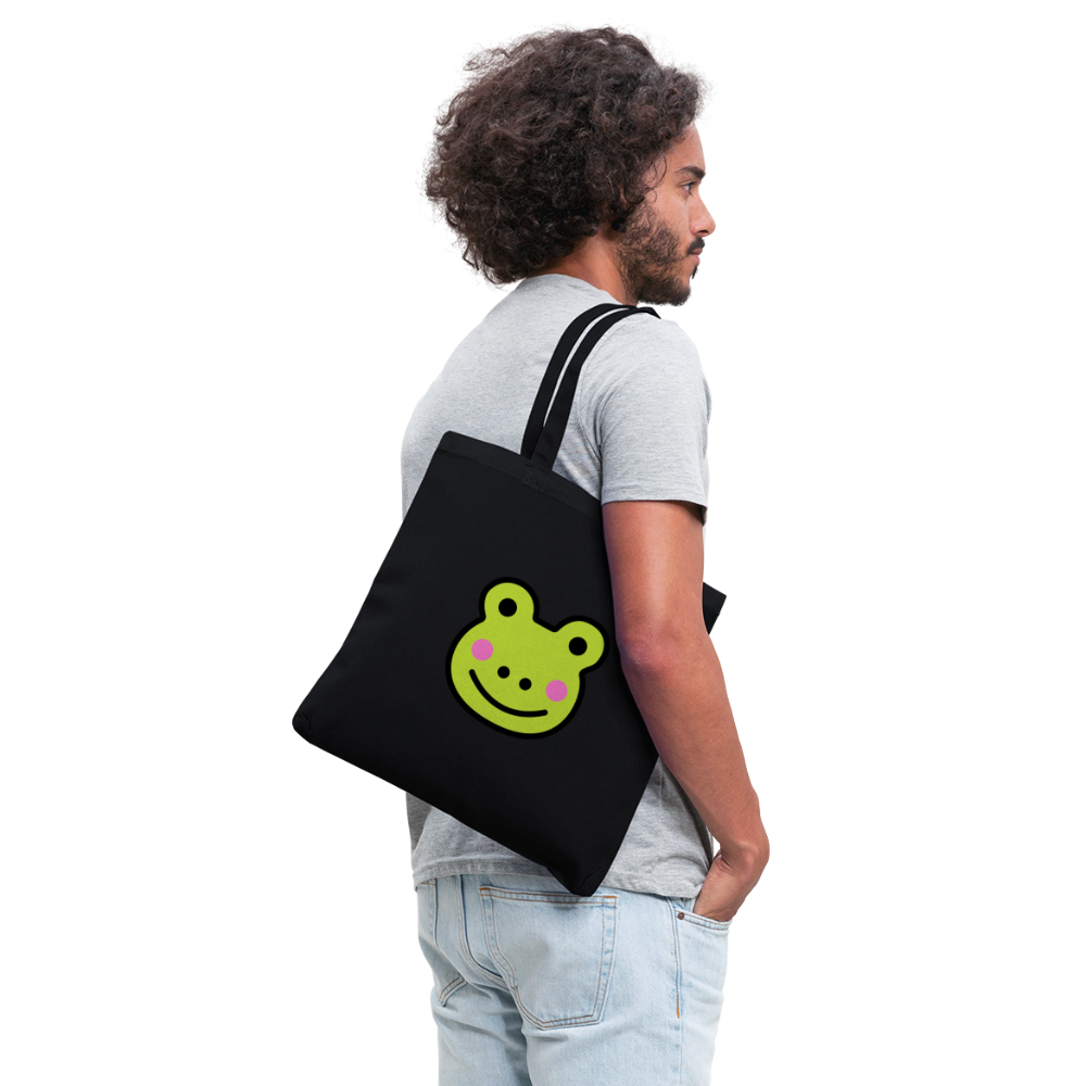 Customizable Sachi-chan Emoji Expression Character Moji L Canvas Tote Bag (15x14)- Emoji.Express - black