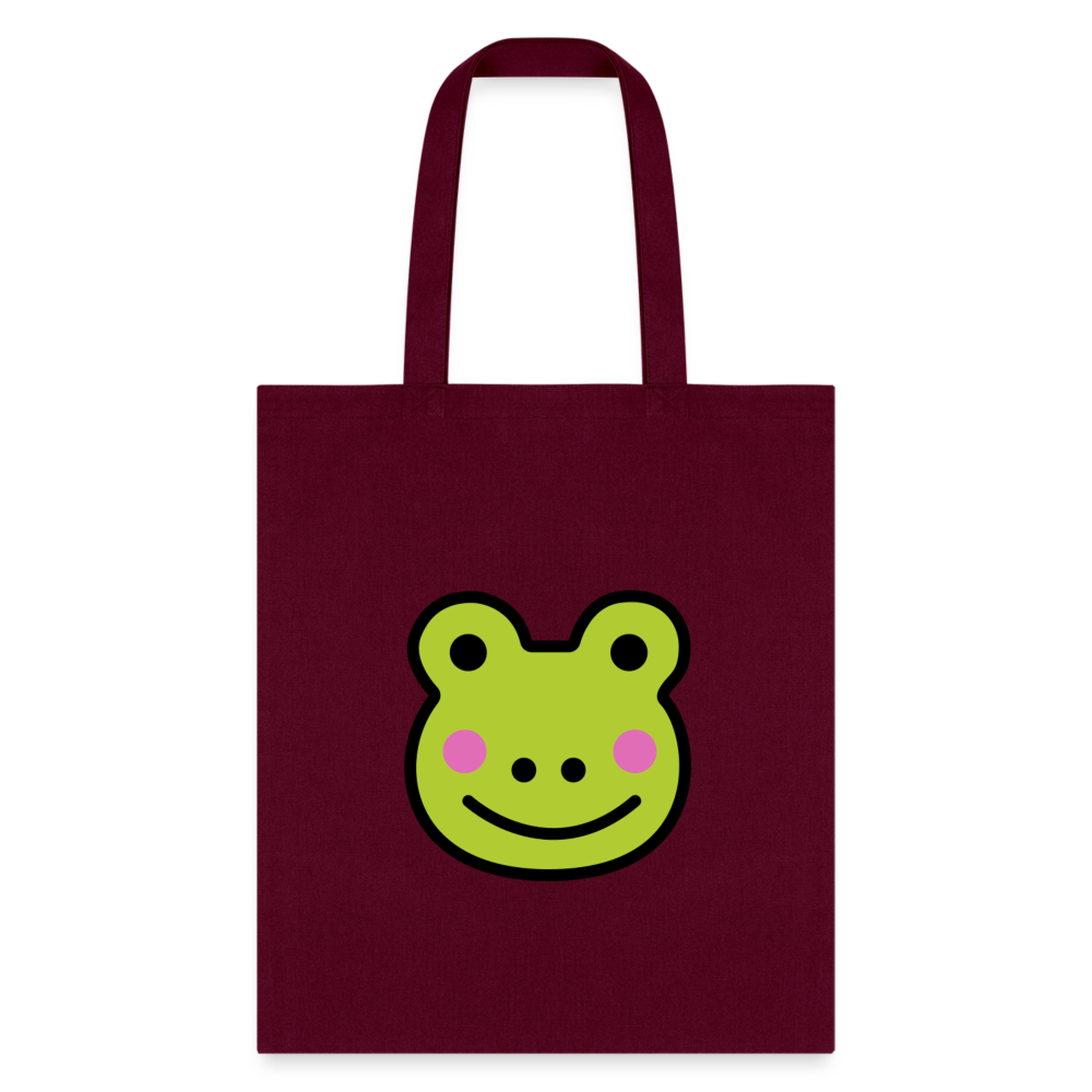 Customizable Sachi-chan Emoji Expression Character Moji L Canvas Tote Bag (15x14)- Emoji.Express - burgundy