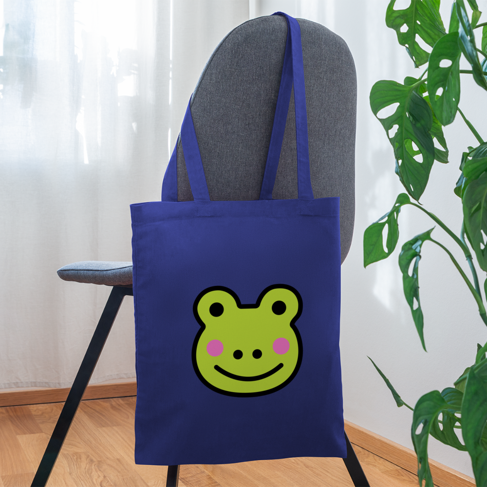 Customizable Sachi-chan Emoji Expression Character Moji L Canvas Tote Bag (15x14)- Emoji.Express - royal blue