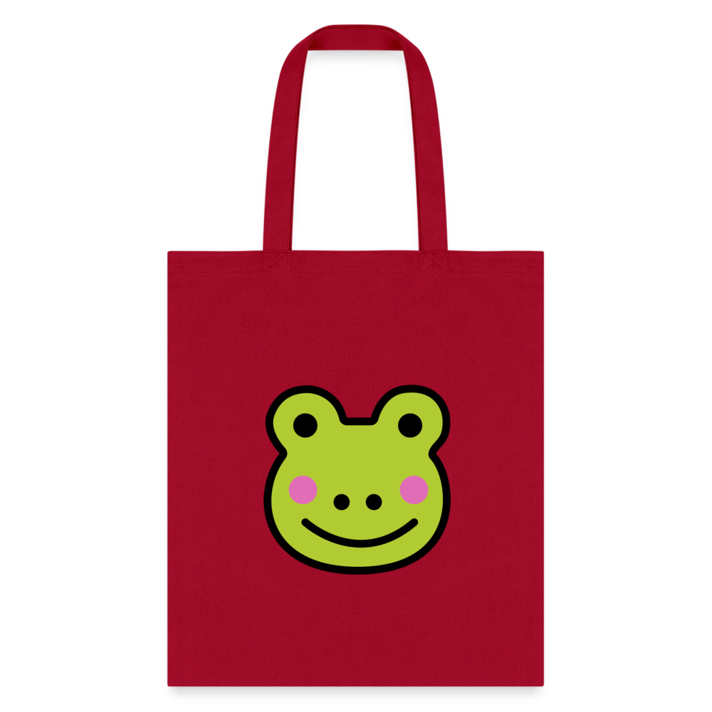 Customizable Sachi-chan Emoji Expression Character Moji L Canvas Tote Bag (15x14)- Emoji.Express - red