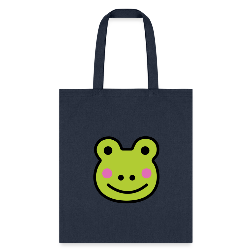 Customizable Sachi-chan Emoji Expression Character Moji L Canvas Tote Bag (15x14)- Emoji.Express - navy