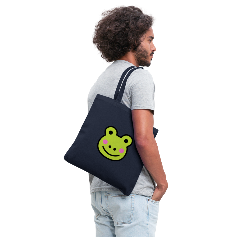 Customizable Sachi-chan Emoji Expression Character Moji L Canvas Tote Bag (15x14)- Emoji.Express - navy