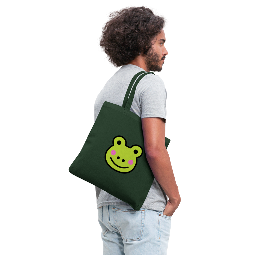 Customizable Sachi-chan Emoji Expression Character Moji L Canvas Tote Bag (15x14)- Emoji.Express - forest green