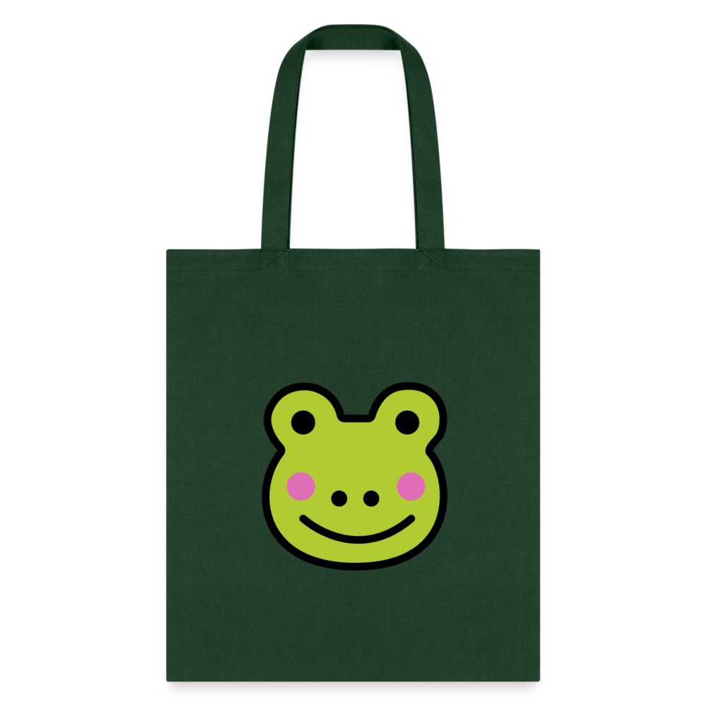 Customizable Sachi-chan Emoji Expression Character Moji L Canvas Tote Bag (15x14)- Emoji.Express - forest green