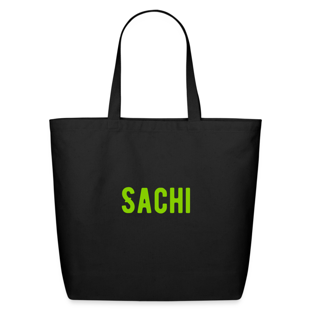 Customizable Sachi-chan Emoji Expression Character Moji + Name (Double-Sided Print) L Cotton Tote - Emoji.Express - black
