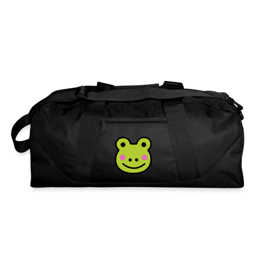 Customizable Sachi-chan Emoji Expression Character Moji + Name (Three-Sided Print) Recycled Duffel Bag - Emoji.Express - black