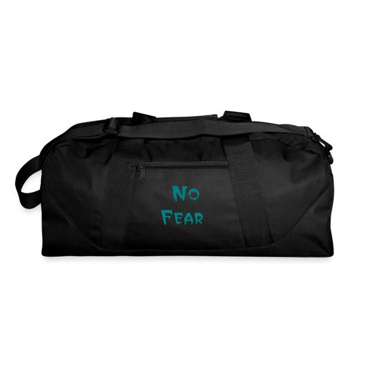 Customizable Skull and Crossbones Moji + Text (Two-Sided Print) Recycled Duffel Bag - Emoji.Express - black