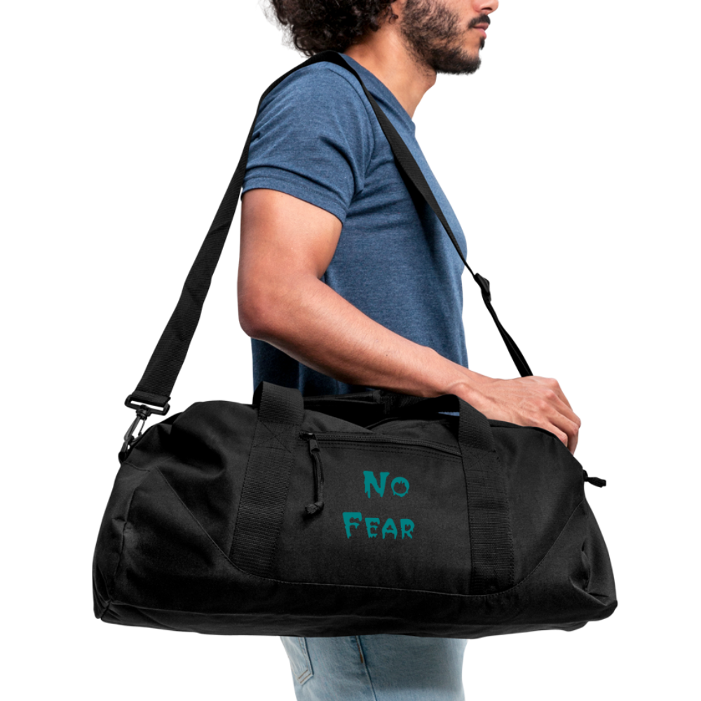 Customizable Skull and Crossbones Moji + Text (Two-Sided Print) Recycled Duffel Bag - Emoji.Express - black