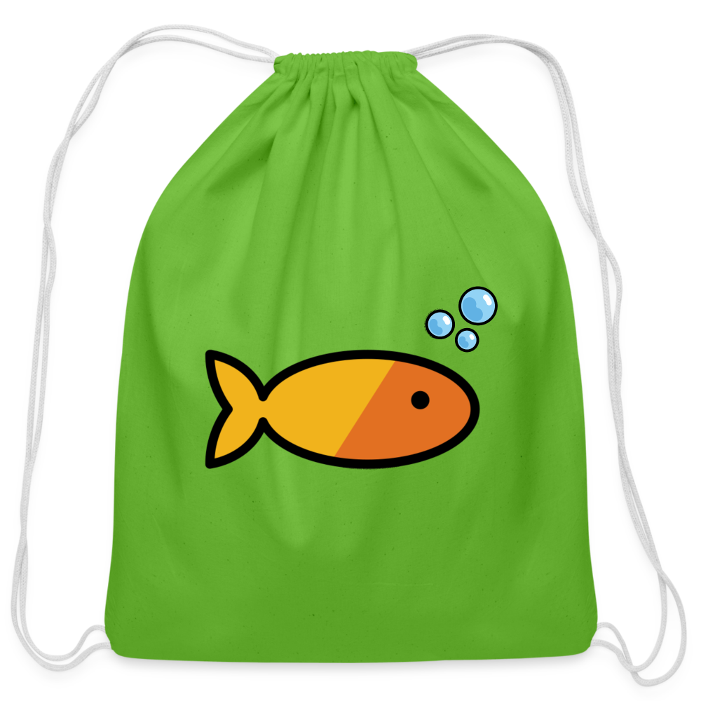 Customizable Goldfish + Bubbles Moji Draw String Back Pack (18x14) - Emoji.Express - clover