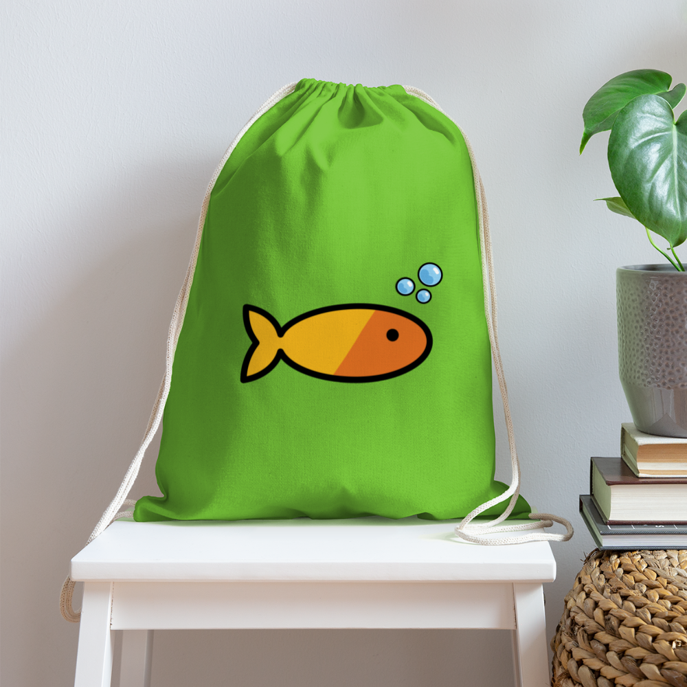 Customizable Goldfish + Bubbles Moji Draw String Back Pack (18x14) - Emoji.Express - clover