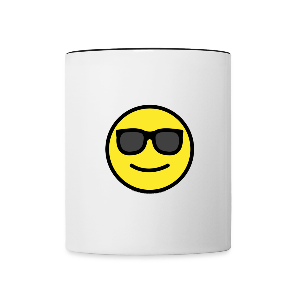 Customizable Sunglasses + Star Struck Moji (Two-Sided) Contrast Coffee Mug - Emoji.Express - white/black
