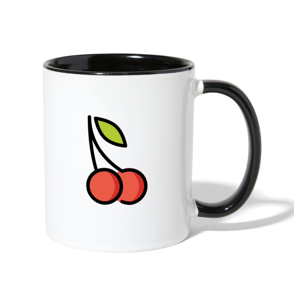 Customizable Cherries + Pie Moji (Two-Sided) Contrast Coffee Mug - Emoji.Express - white/black