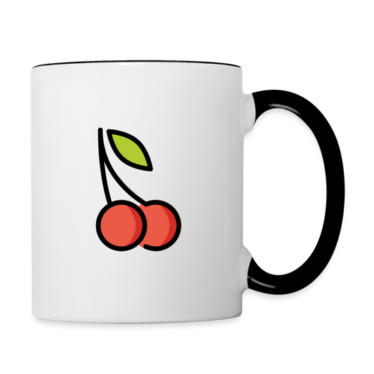 Customizable Cherries + Pie Moji (Two-Sided) Contrast Coffee Mug - Emoji.Express - white/black