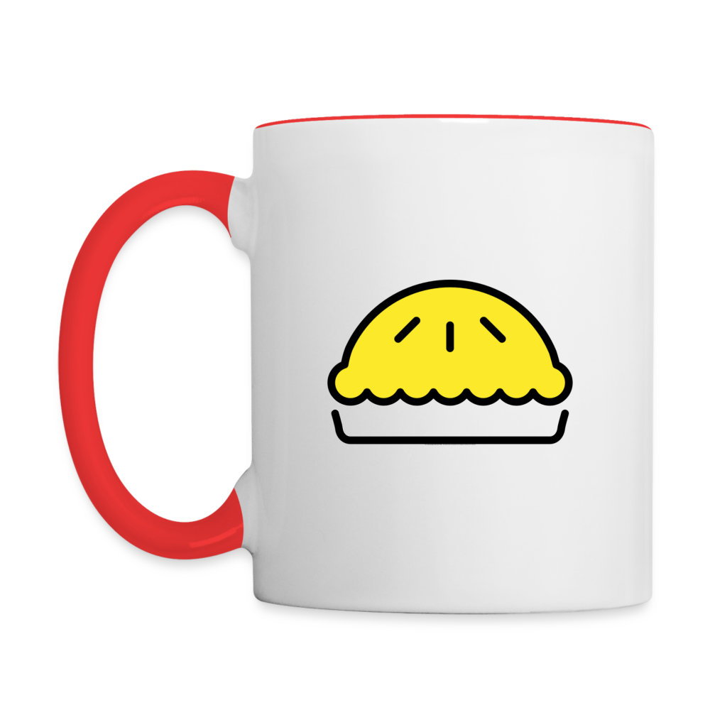 Customizable Cherries + Pie Moji (Two-Sided) Contrast Coffee Mug - Emoji.Express - white/red