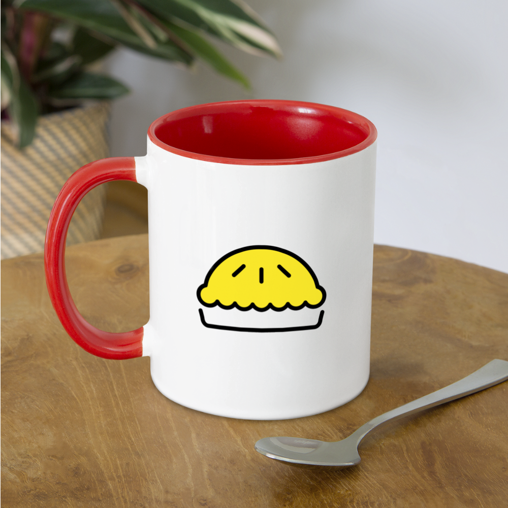 Customizable Cherries + Pie Moji (Two-Sided) Contrast Coffee Mug - Emoji.Express - white/red