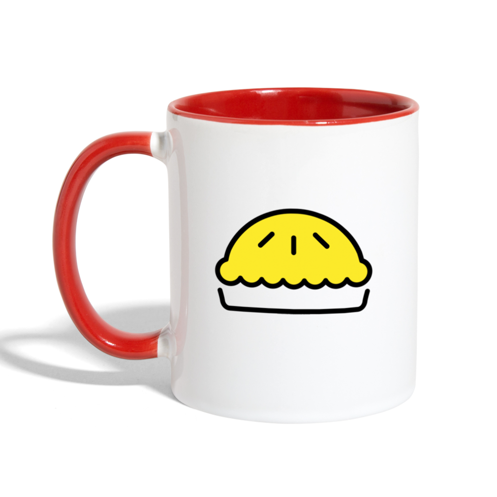 Customizable Cherries + Pie Moji (Two-Sided) Contrast Coffee Mug - Emoji.Express - white/red