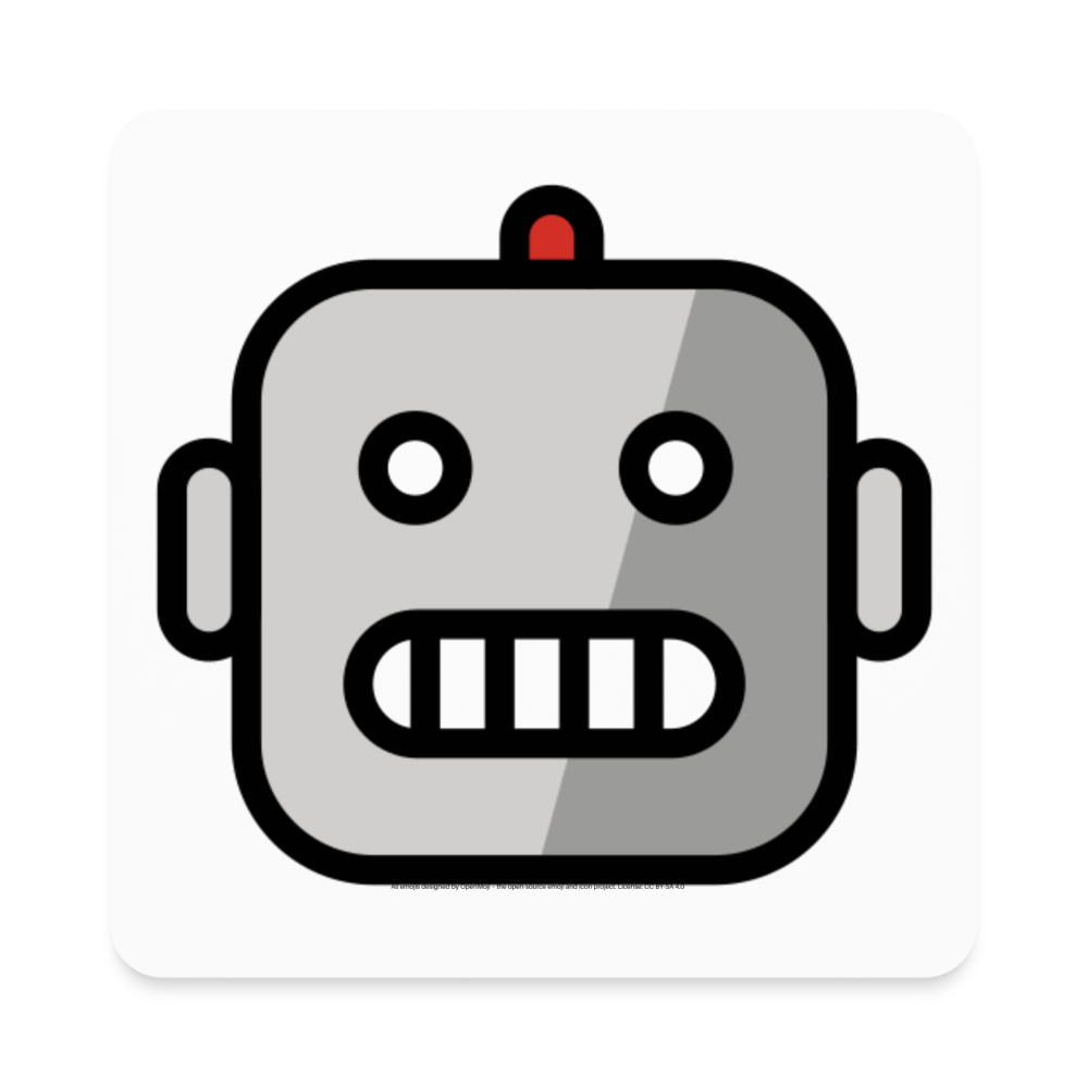 Customizable Robot Moji Square Magnet - Emoji.Express - white